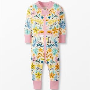 Hanna Andersson Flamingo Floral Baby Zip Sleeper In Organic Cotton 12-18M